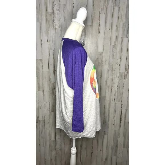 NWT Clemson Tigers Women's Large Purple/Gray Tie Dye Logo Graphic Raglan T-Shirt - Picture 3 of 5